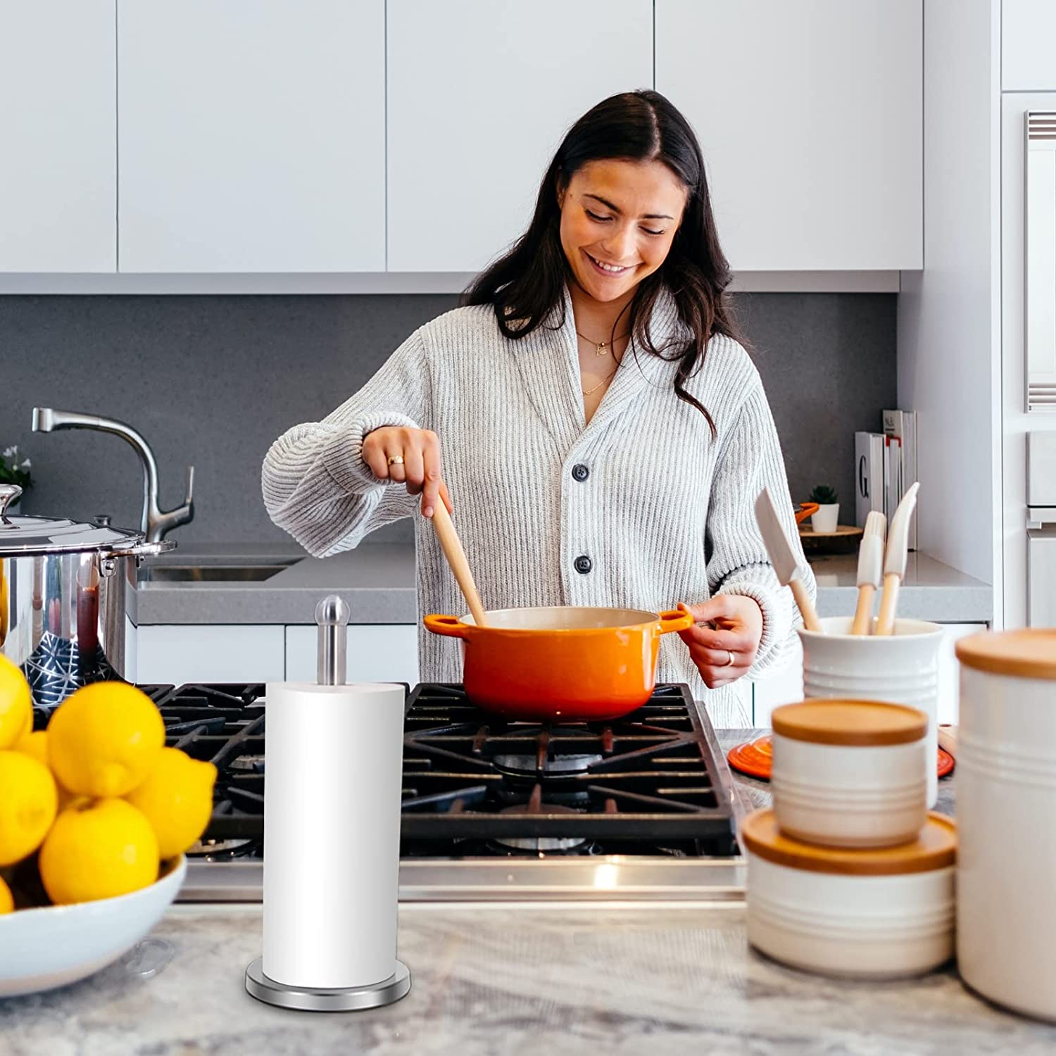 Countertop Standing Paper Towel Holder - Weighted & Free Standing