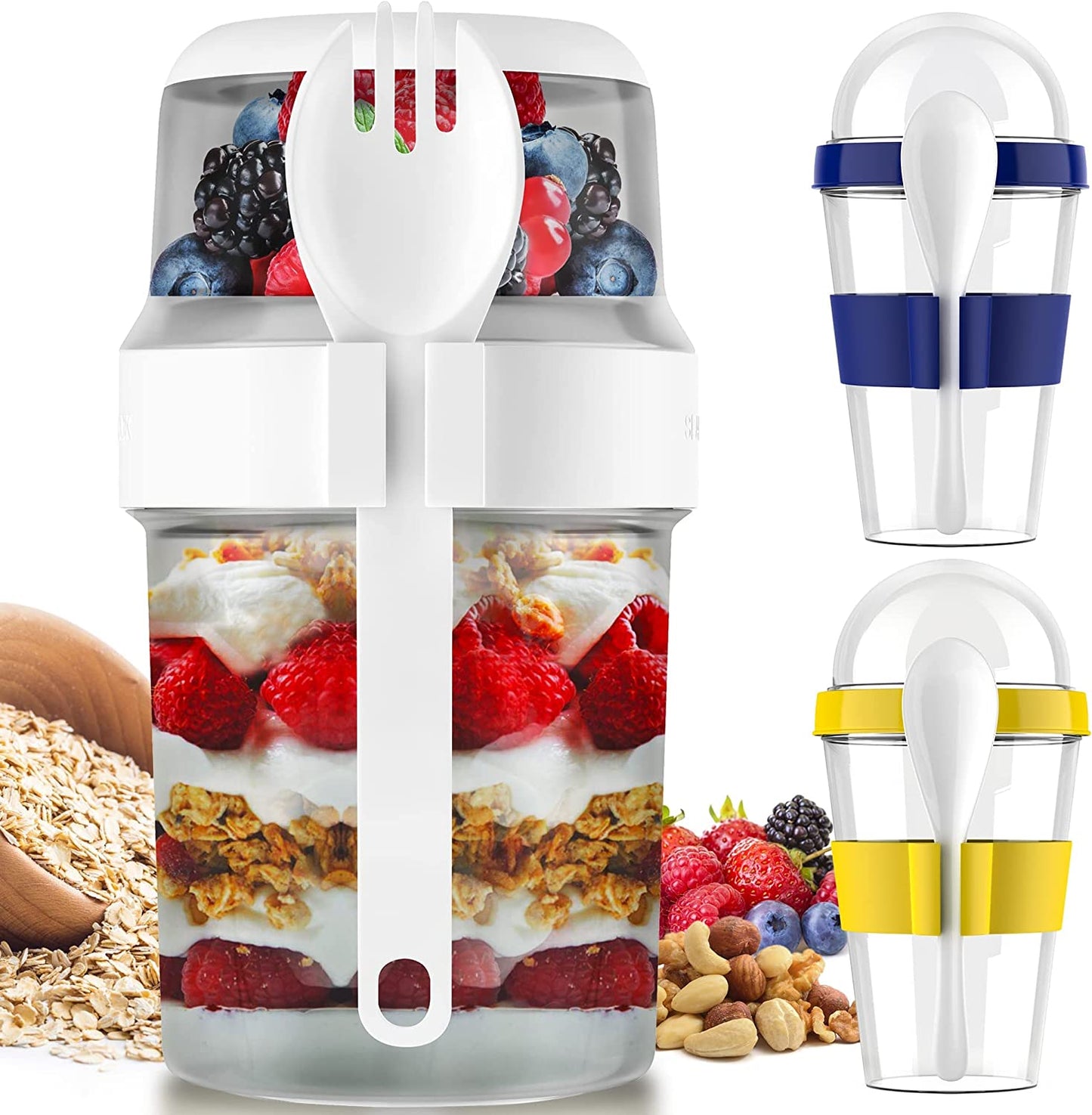 Oats container, parfait cups