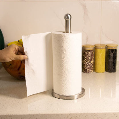 Countertop Standing Paper Towel Holder - Weighted & Free Standing stainless steel