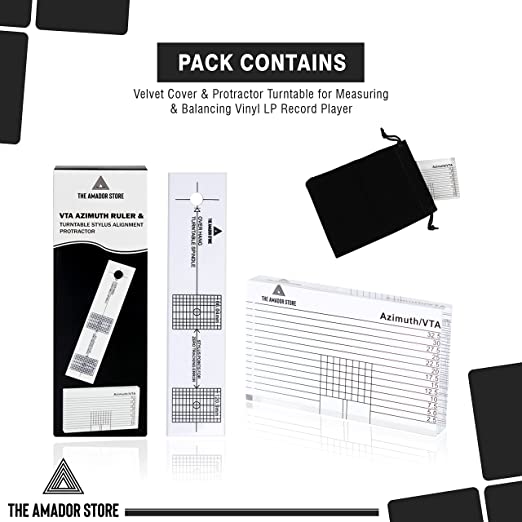 Turntable Cartridge Alignment Protractor Tool/Ruler