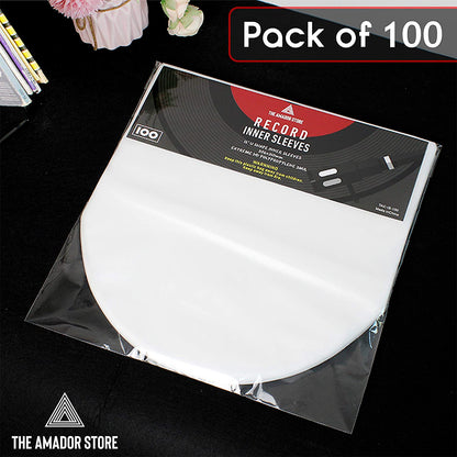 Pack of 100 Vinyl Record inner sleeves